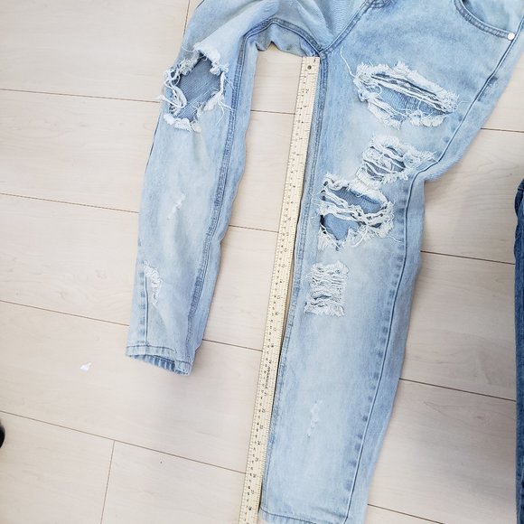 One Teaspoon Light Wash Destroyed Trashed Denim Jeans Sz 27 - Picture 12 of 14